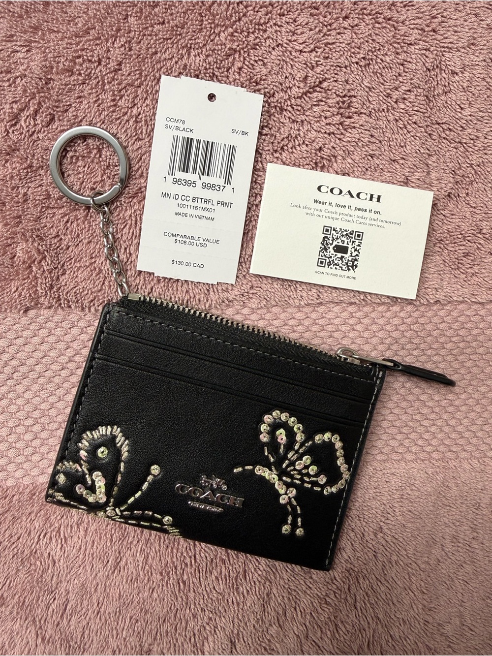 Coach Mini Skinny Id Case with Butterfly Print - Picture 3 of 3